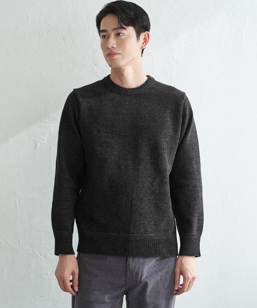 ikka（イッカ）の「Wフェイスモールクルーニット（ニット/セーター・メンズ・ブルー/ベージュ/チャコール/グリーン・XL/L/M/S）」の15枚目の写真