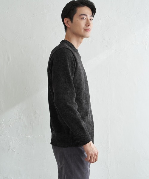 ikka（イッカ）の「Wフェイスモールクルーニット（ニット/セーター・メンズ・ブルー/ベージュ/チャコール/グリーン・XL/L/M/S）」の16枚目の写真