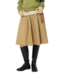 PIECEMAKER（ピースメーカー）の「CORDUROY POINT COTTON WORK MIDI SKIRT (BEIGE)（スカート）」