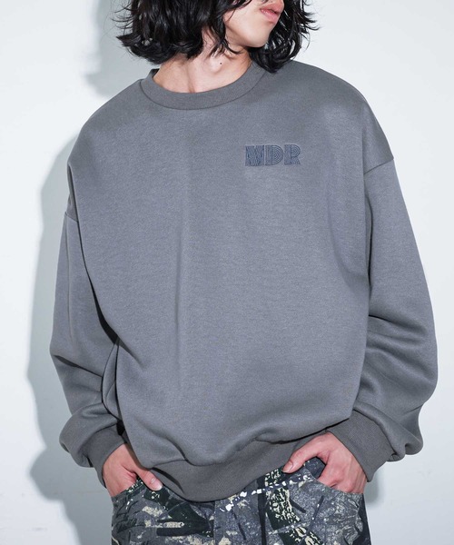 MDR(エムディアール)の「裏起毛ロゴ刺繍スウェットプルオーバー(スウェット・メンズ・グレー/ブラック・M/L)」の4枚目の写真