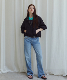 BALLOON CROPPED WINDBREAKER_BLACK