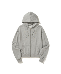 DAUSPICE（ディーオスピス）の「(DUC) Eyelet Stud Hoodie Zip-up Gray（パーカー）」