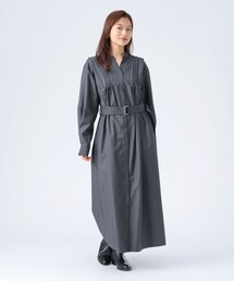 ベルト付き タック ワンピース