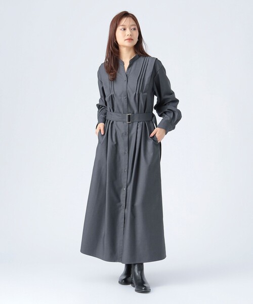 BEAMS HEART（ビームスハート）の「ベルト付き タック ワンピース（ワンピース・レディース・チャコールグレー/ブラウン系その他2・FREE）」の5枚目の写真