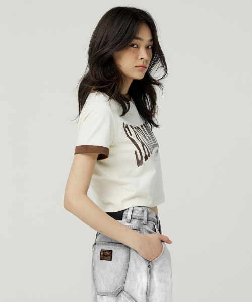 MAGOODGAN(メックウッドガン)の「ルディア 3623 サクラメントクリームクロップリンガー半袖Tシャツ(Tシャツ/カットソー・レディース・その他・MEDIUM/SMALL)」の4枚目の写真