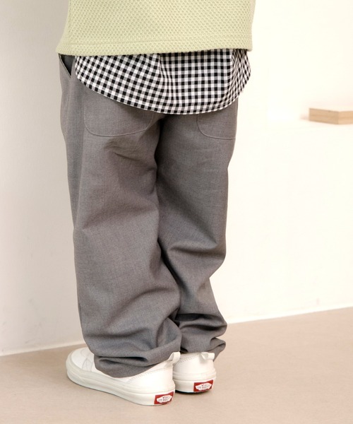 MAKE YOUR DAY(メイクユアデイ)の「無地とストライプのアシンメトリーパンツ■80~140cm(その他パンツ・キッズ・イエロー/グレー/ブラック・80/90/110/120/130/140/100)」の6枚目の写真