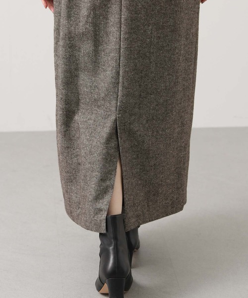 Gready Brilliant（グレディブリリアン）の「ウール混へリンボンＶネックジャンスカ（ワンピース・レディース・ブラウン系・FREE）」の20枚目の写真