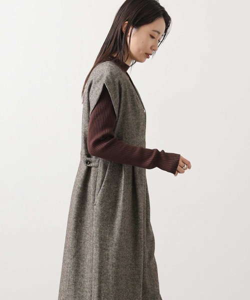 Gready Brilliant（グレディブリリアン）の「ウール混へリンボンＶネックジャンスカ（ワンピース・レディース・ブラウン系・FREE）」の10枚目の写真