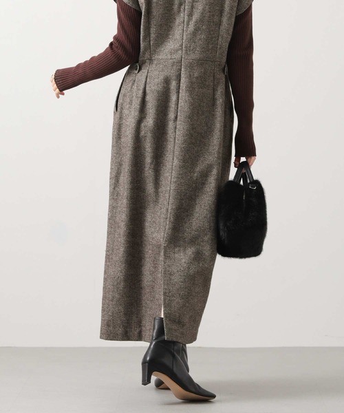 Gready Brilliant（グレディブリリアン）の「ウール混へリンボンＶネックジャンスカ（ワンピース・レディース・ブラウン系・FREE）」の13枚目の写真