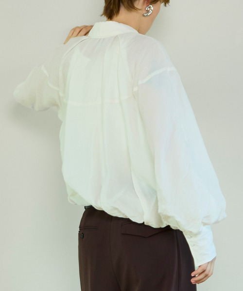 MAISON SPECIAL(メゾンスペシャル)の「Balloon Zip Shirt/バルーンジップシャツ(シャツ/ブラウス・レディース・ホワイト/ミント/グレー・FREE)」の7枚目の写真