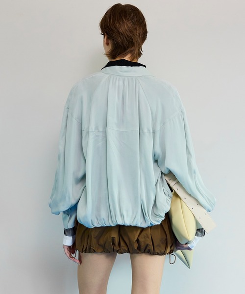 MAISON SPECIAL(メゾンスペシャル)の「Balloon Zip Shirt/バルーンジップシャツ(シャツ/ブラウス・レディース・ホワイト/ミント/グレー・FREE)」の10枚目の写真