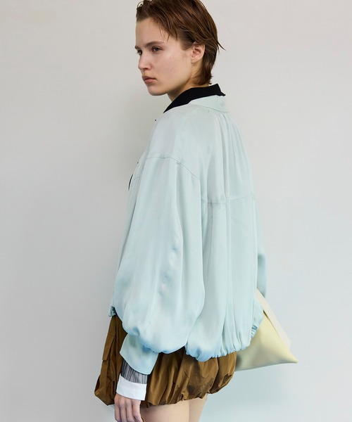 MAISON SPECIAL(メゾンスペシャル)の「Balloon Zip Shirt/バルーンジップシャツ(シャツ/ブラウス・レディース・ホワイト/ミント/グレー・FREE)」の12枚目の写真