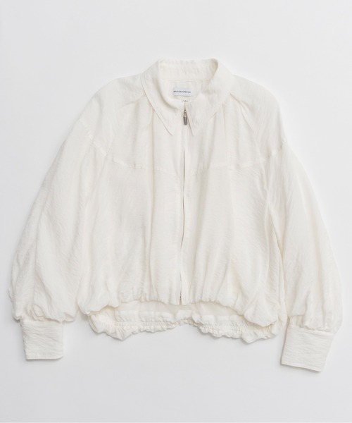 MAISON SPECIAL(メゾンスペシャル)の「Balloon Zip Shirt/バルーンジップシャツ(シャツ/ブラウス・レディース・ホワイト/ミント/グレー・FREE)」の13枚目の写真