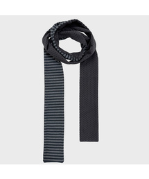 PLASMASPHERE（プラズマスフィア）の「デュオストライプドットリバーシブルスリムロゴマフラー_2カラー（バンダナ/スカーフ）」