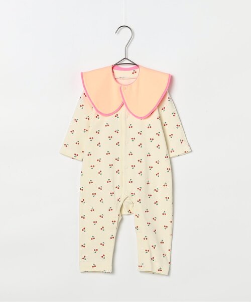 p.premier（ピードットプルミエ）の「総柄ストレッチカバーオール&スタイセット（ロンパース・キッズ・アイボリー/オフホワイト/グリーン/レッド/マスタード/その他11・60/70/80）」の2枚目の写真