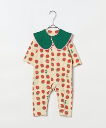p.premier | 総柄ストレッチカバーオール&スタイセット(ロンパース)