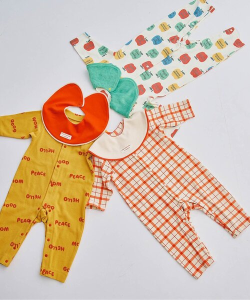 p.premier（ピードットプルミエ）の「総柄ストレッチカバーオール&スタイセット（ロンパース・キッズ・アイボリー/オフホワイト/グリーン/レッド/マスタード/その他11・60/70/80）」の7枚目の写真