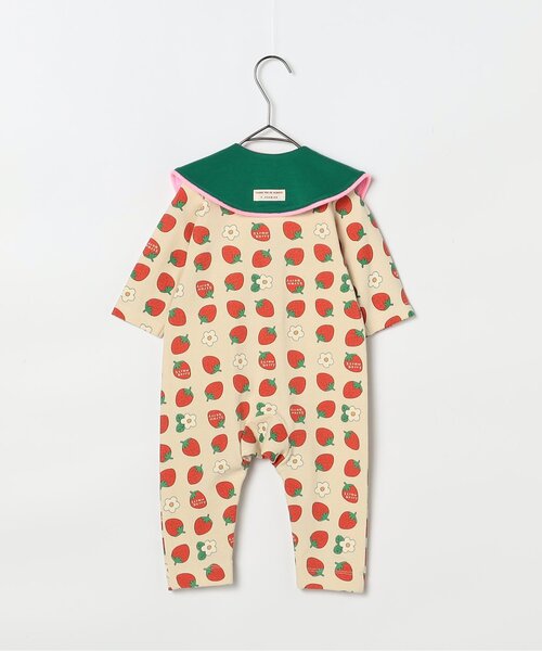 総柄ストレッチカバーオール&スタイセット（ロンパース）｜p.premier