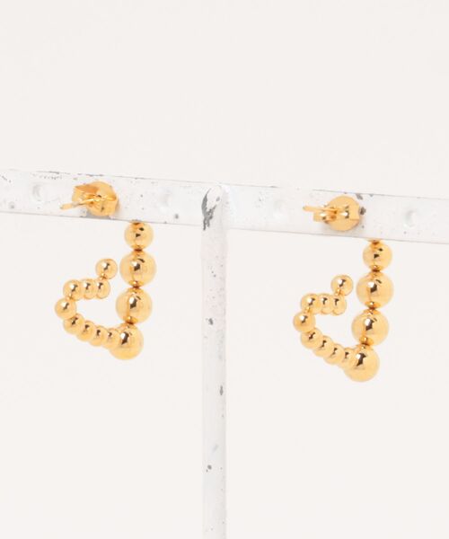TONE SELECT GOODS(トーンセレクトグッズ)の「【Peony/ピオニー】/ステンレスポスト つぶつぶハート フープピアス(ピアス(両耳用)・レディース・シルバー/ゴールド・FREE)」の7枚目の写真