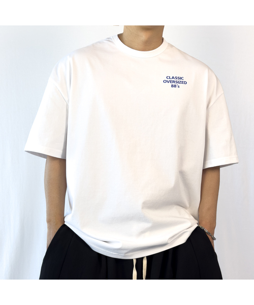 PACIENCIA(パシエンシア)の「クラシックオーバーサイズ半袖(Tシャツ/カットソー・メンズ・ホワイト/ライトグレー/ブラック/ネイビー/ダークグレー・X-LARGE/XX-LARGE/LARGE)」の2枚目の写真