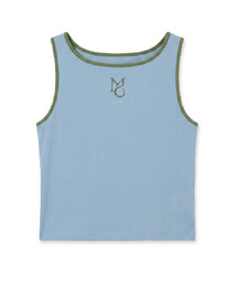 two-way logo sleeveless - blue