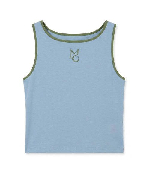 MOIREMOA(モアレモア)の「two-way logo sleeveless - blue(Tシャツ/カットソー・レディース・ブルー・FREE)」の1枚目の写真