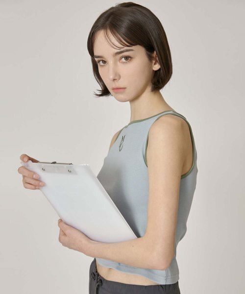MOIREMOA(モアレモア)の「two-way logo sleeveless - blue(Tシャツ/カットソー・レディース・ブルー・FREE)」の5枚目の写真
