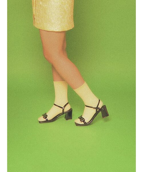 LEVASE（ルバズ）の「eg) coco ribbon sandal-black 6cm（サンダル・レディース・その他・38/39/35/36/37/36.5/37.5/35.5/38.5）」の3枚目の写真