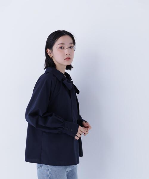 NATURAL BEAUTY BASIC(ナチュラルビューティーベーシック)の「◇スキッパーリボンタイブラウス(シャツ/ブラウス・レディース・ライトグリーン/ネイビー/オフホワイト・MEDIUM/SMALL)」の20枚目の写真