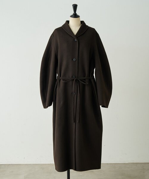 BEARDSLEY（ビアズリー）の「《RRACE》ショールカラーロングコート（その他アウター・レディース・ブラック/ダークブラウン・FREE）」の4枚目の写真