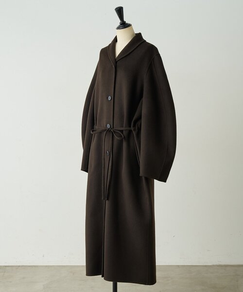 BEARDSLEY（ビアズリー）の「《RRACE》ショールカラーロングコート（その他アウター・レディース・ブラック/ダークブラウン・FREE）」の5枚目の写真