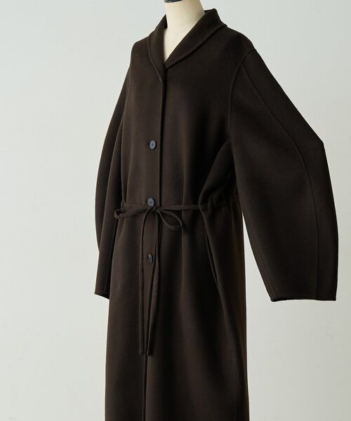 BEARDSLEY（ビアズリー）の「《RRACE》ショールカラーロングコート（その他アウター・レディース・ブラック/ダークブラウン・FREE）」の7枚目の写真