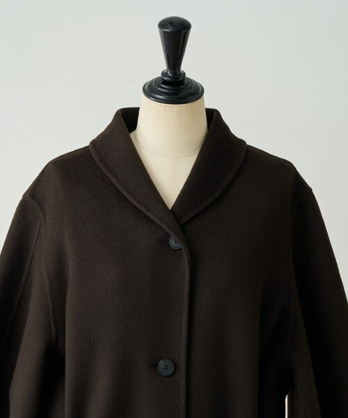 BEARDSLEY（ビアズリー）の「《RRACE》ショールカラーロングコート（その他アウター・レディース・ブラック/ダークブラウン・FREE）」の13枚目の写真