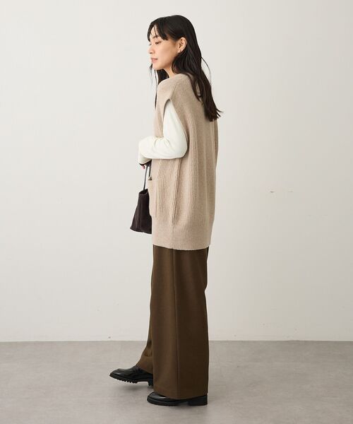 CRAFT STANDARD BOUTIQUE（クラフトスタンダードブティック）の「Vネックオーバーサイズニットベスト（ベスト・レディース・ベージュ系その他2/サックスブルー/杢グレー・FREE）」の9枚目の写真