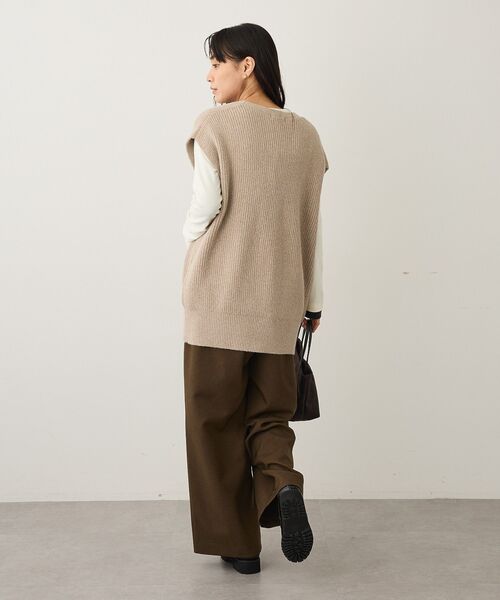 CRAFT STANDARD BOUTIQUE（クラフトスタンダードブティック）の「Vネックオーバーサイズニットベスト（ベスト・レディース・ベージュ系その他2/サックスブルー/杢グレー・FREE）」の10枚目の写真