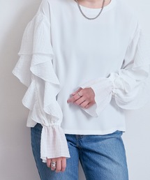 ラッフルスリーブ」に該当するレディースのTシャツ/カットソー