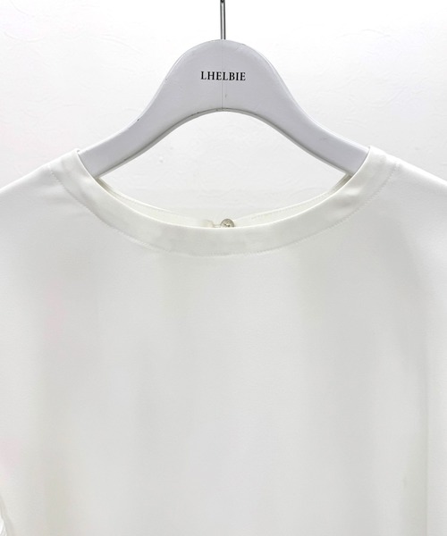 LHELBIE(レルビエ)の「ラッフルスリーブトップス(Tシャツ/カットソー・レディース・ブラック/オフホワイト・M)」の19枚目の写真