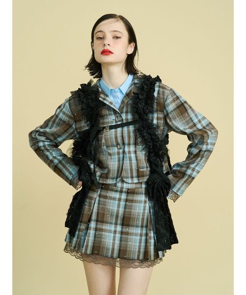 jouetie（ジュエティ）の「レースリボンハーネス（ベルト・レディース・オフホワイト/ブラック・FREE）」の6枚目の写真