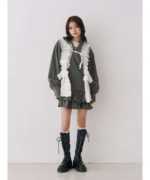 jouetie（ジュエティ）の「レースリボンハーネス（ベルト・レディース・オフホワイト/ブラック・FREE）」の8枚目の写真