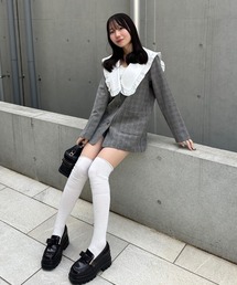 continuer de NICE CLAUP（コンティニューデナイスクラップ）の「【2026SS】丈違いフリル衿ジャケット（テーラードジャケット）」