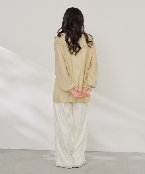 Shelly island（シェリーアイランド）の「オーガンジーイージーパンツ（その他パンツ・レディース・チャコールグレー/ホワイト・FREE）」の9枚目の写真