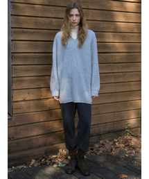 TINKNIT（ティンニット）の「リップテクスチャーウールミニドレス_グレー（ニット/セーター）」