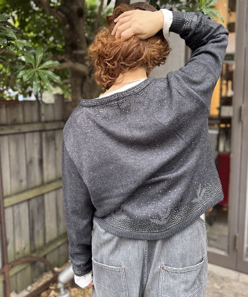 JOURNAL STANDARD LUXE（ジャーナルスタンダード　ラックス）の「ウールMIXビジューカーディガン（ニット/セーター・レディース・グレー/チャコールグレー・FREE）」の11枚目の写真