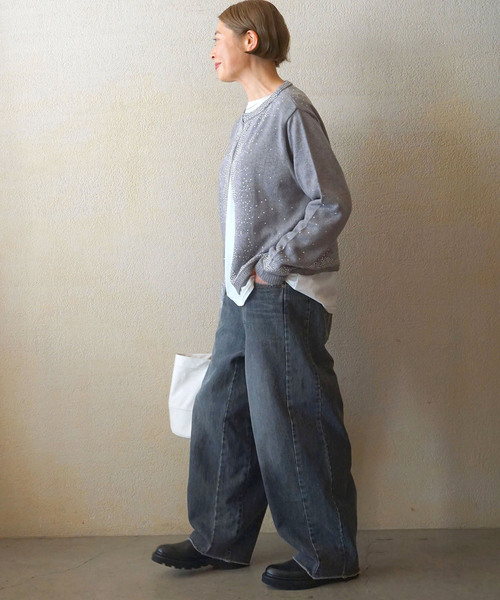 JOURNAL STANDARD LUXE（ジャーナルスタンダード　ラックス）の「ウールMIXビジューカーディガン（ニット/セーター・レディース・グレー/チャコールグレー・FREE）」の17枚目の写真