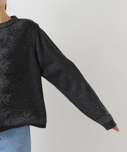 JOURNAL STANDARD LUXE（ジャーナルスタンダード　ラックス）の「ウールMIXビジューカーディガン（ニット/セーター・レディース・グレー/チャコールグレー・FREE）」の21枚目の写真