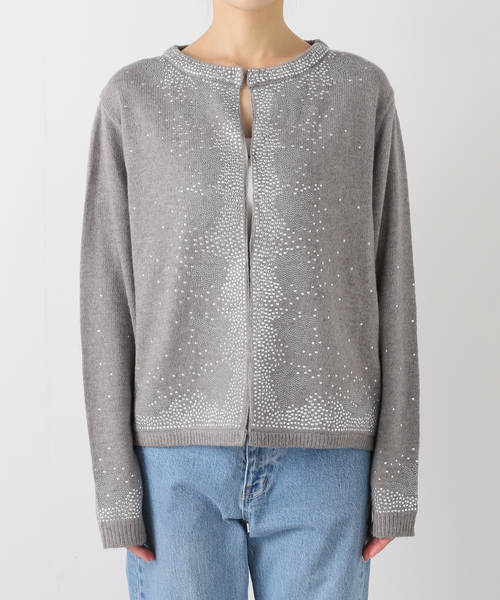 JOURNAL STANDARD LUXE（ジャーナルスタンダード　ラックス）の「ウールMIXビジューカーディガン（ニット/セーター・レディース・グレー/チャコールグレー・FREE）」の7枚目の写真