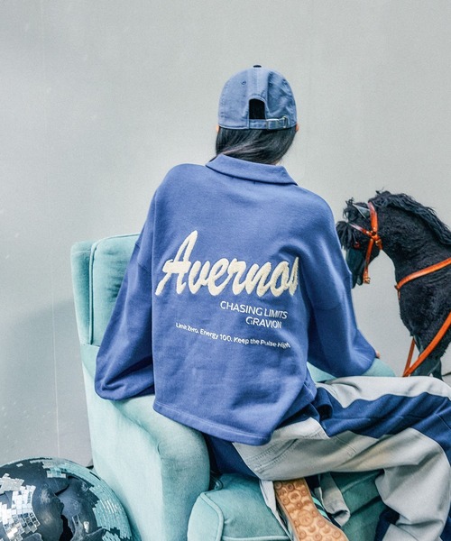 niko and...（ニコアンド）の「[MODE NORM CORE] スウェットロゴポロプルオーバー（スウェット・レディース・ネイビー/グレー/オフホワイト・LARGE/MEDIUM）」の3枚目の写真