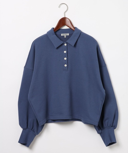 niko and...（ニコアンド）の「[MODE NORM CORE] スウェットロゴポロプルオーバー（スウェット・レディース・ネイビー/グレー/オフホワイト・LARGE/MEDIUM）」の5枚目の写真