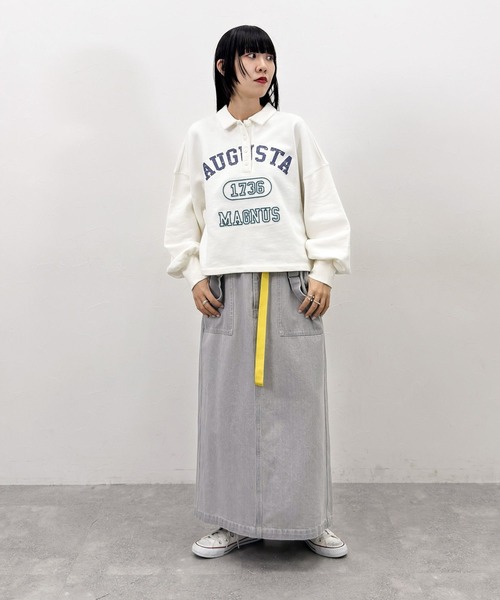 niko and...（ニコアンド）の「[MODE NORM CORE] スウェットロゴポロプルオーバー（スウェット・レディース・ネイビー/グレー/オフホワイト・LARGE/MEDIUM）」の21枚目の写真