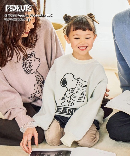 GLOBAL WORK(グローバルワーク)の「PEANUTS/スウェットライクニットプルオーバー/633929(ニット/セーター・キッズ・イエロー/アイボリー・160cm/150cm/140cm/130cm)」の2枚目の写真
